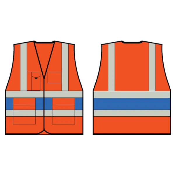 Beeswift Orange Executive Vest With Royal Blue Band
